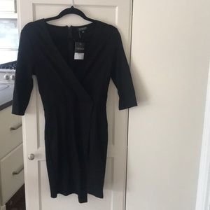 Topshop Black Wrap Dress NWT